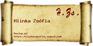Hlinka Zsófia névjegykártya